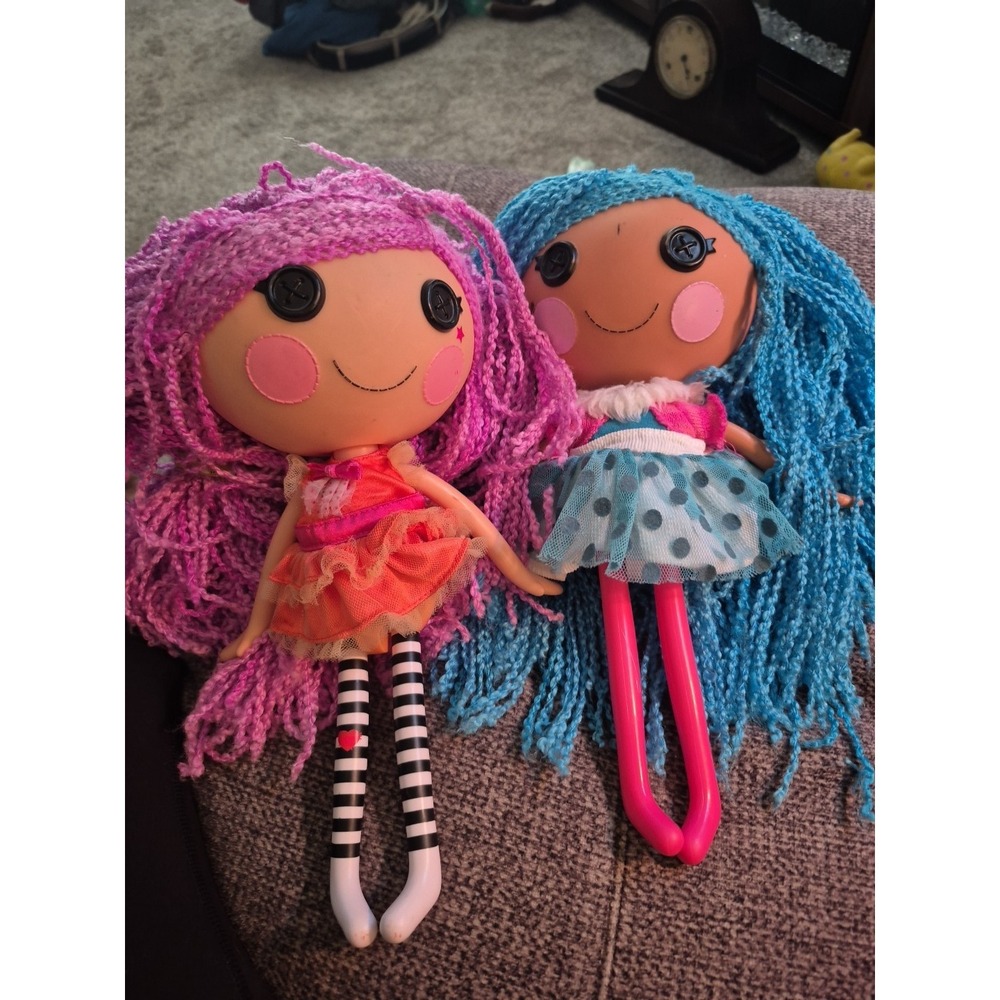2 LALALOOPSY DOLLS Mittens Fluff N Stuff & Peanut Big Top. No Shoes
